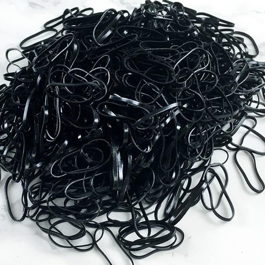 Túi 100g thun (chun) cột tóc màu đen Phụ Kiện 68 chất liệu dai bền size trung dễ sử dụng