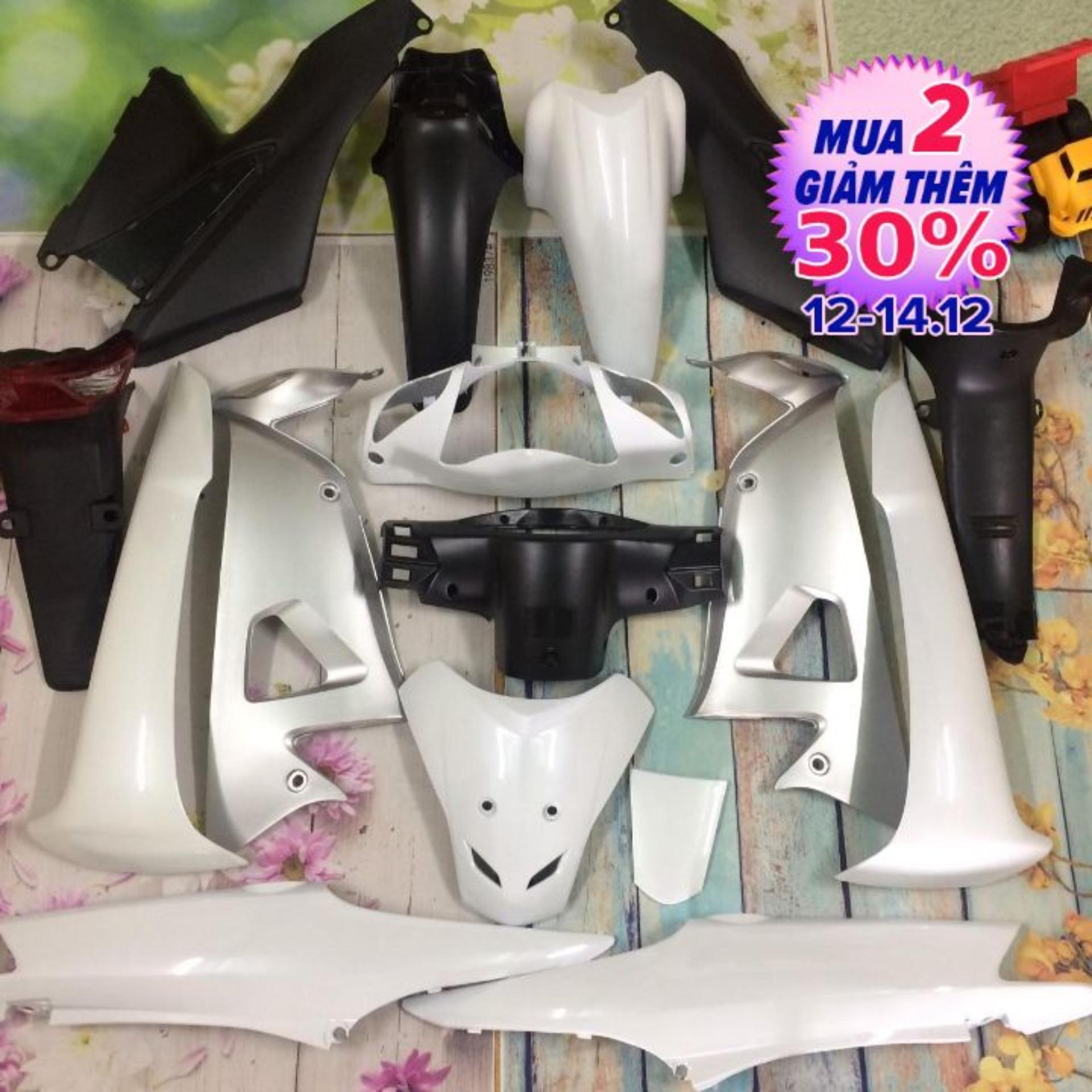 Dàn áo Wave Alpha 100 -   Wave 50cc - Wave Rs màu Trắng (Tặng Tem ) - nhựa abs cao cấp