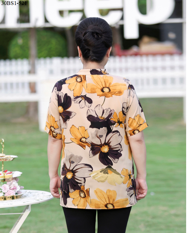 Áo kiểu hoa trung niên bigsize -BS1-521