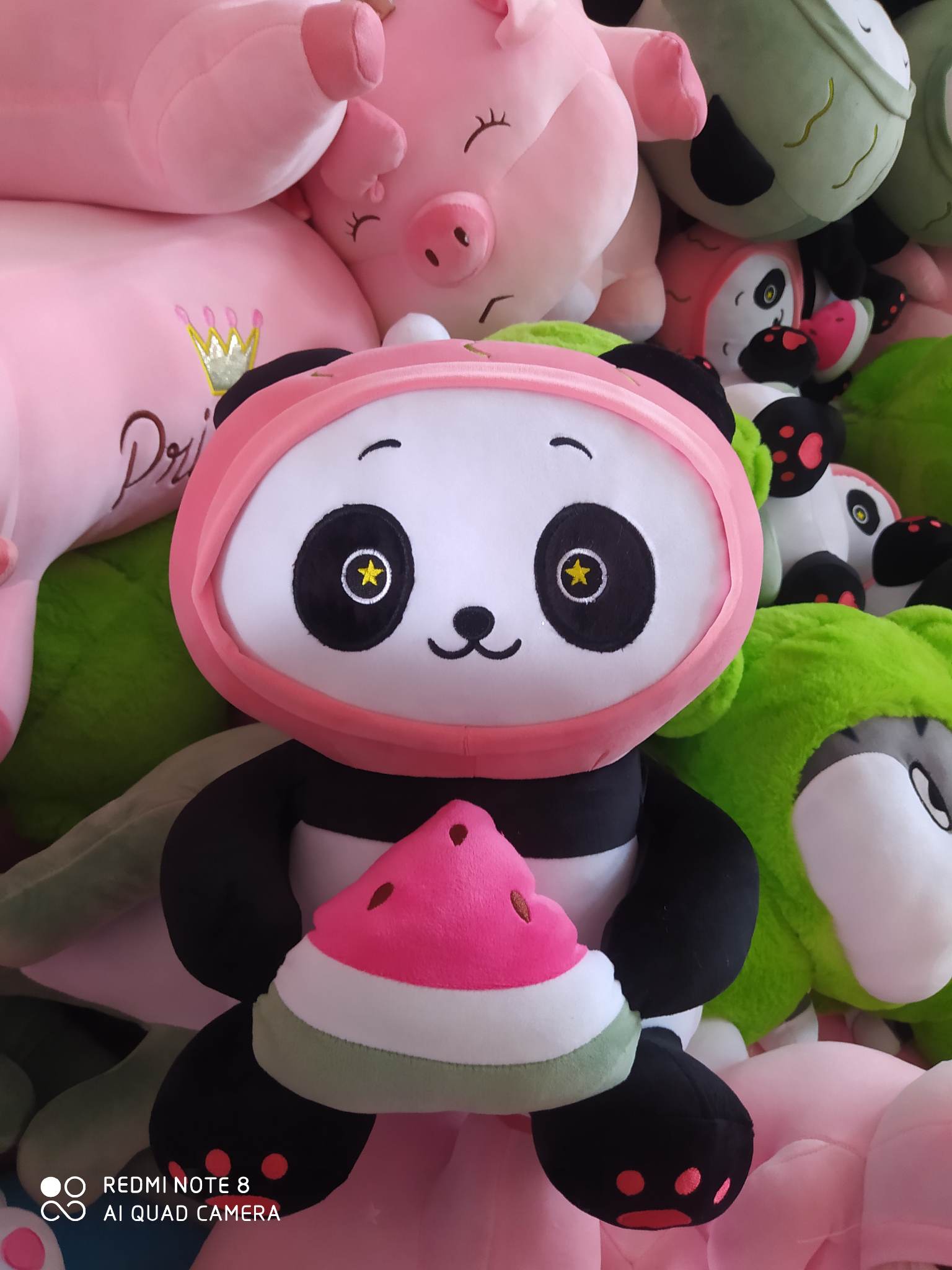 Thú Bông GẤU TRÚC PANDA Ôm Dưa Hấu