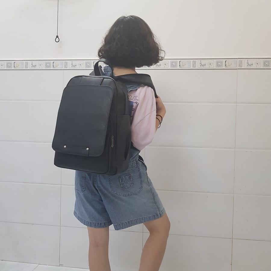 [HCM]Balo da nam nữ thời trang AVUH(Đen)