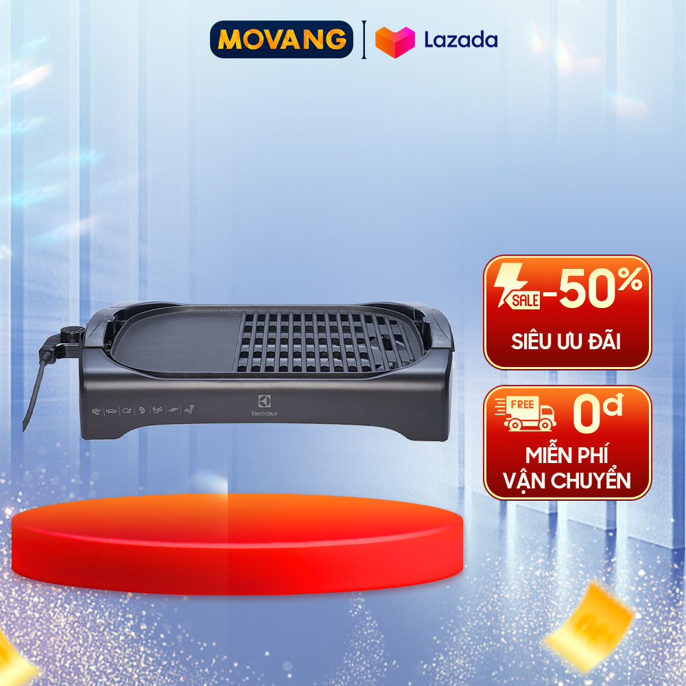 [GIAO TẠI HCM] - Vĩ nướng điện Electrolux ETTG1-40BK - Công suất 2200W Nhôm phủ chống dính