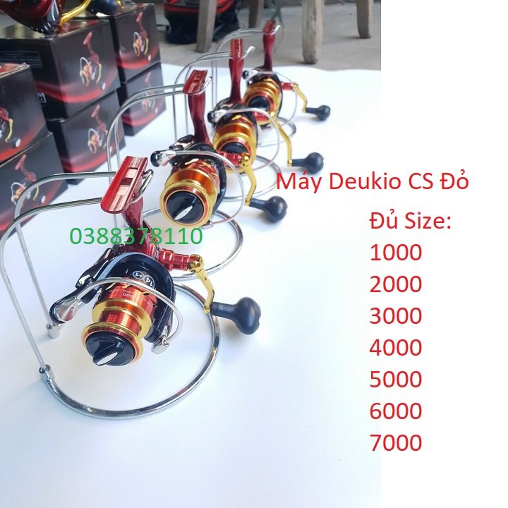 Máy câu cá, máy câu deukio cs đỏ, máy câu cá kim loại deukio cs1000-7000 dùng câu lure câu lăng xê