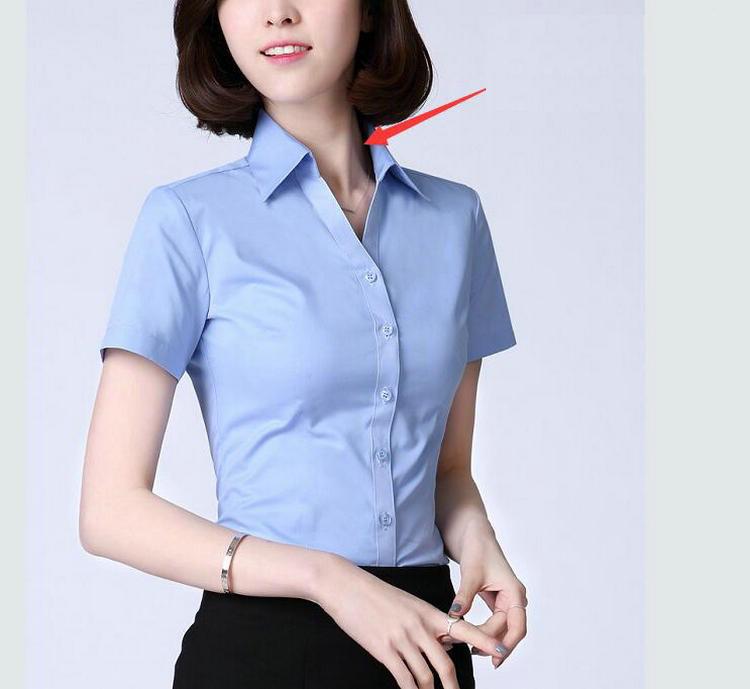 Sơ mi Ngắn tay nữ xanh nhạt trẻ trung