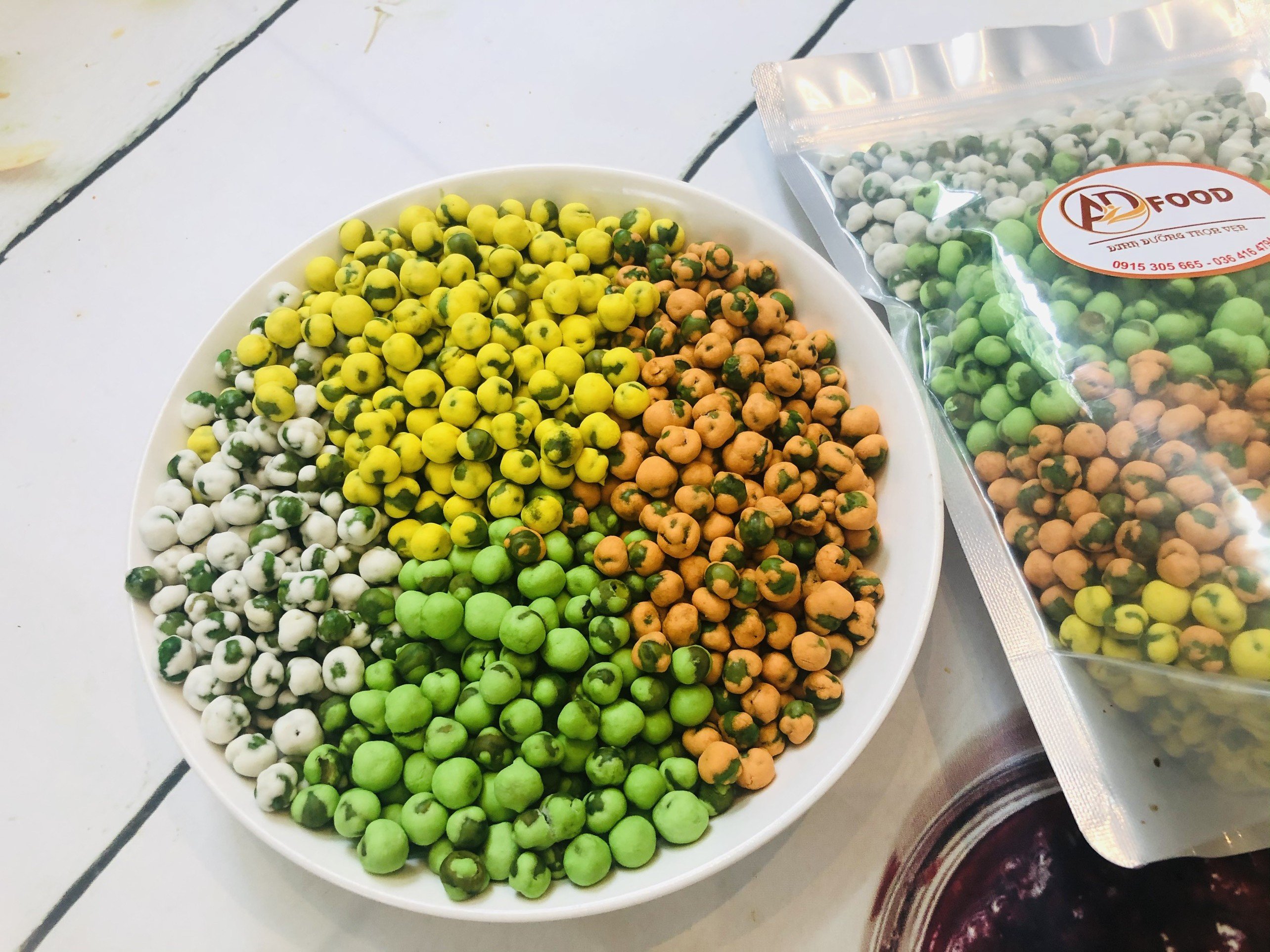 1KG ĐẬU HÀ LAN RANG MUỐI ỚT TỎI