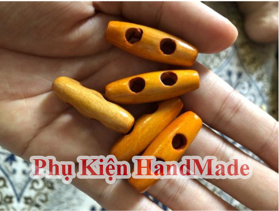 Wooden Buttons 3cm Long for Handmade Items