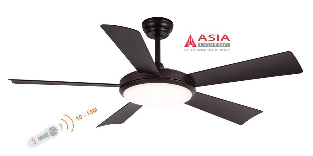 Cam kết hàng chính hãng Quạt trần đèn cao cấp QT01- ASIA 3 màu nâu cafe,