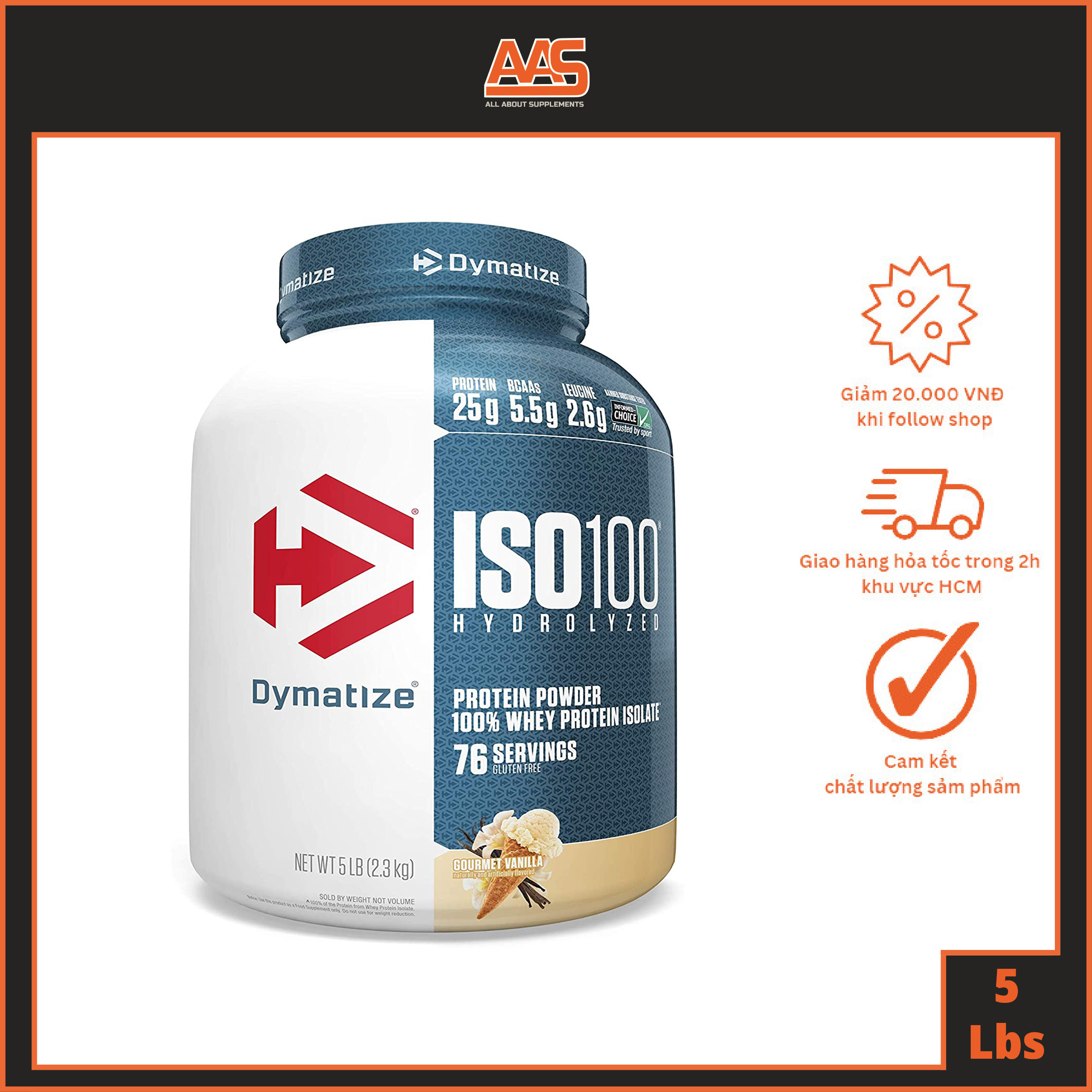[HCM]WHEY PROTEIN - DYMATIZE - ISO100 - 5lbs - ISO 100 bổ sung whey protein cao cấp hỗ trợ tăng cơ tối ưu - Từ Mỹ