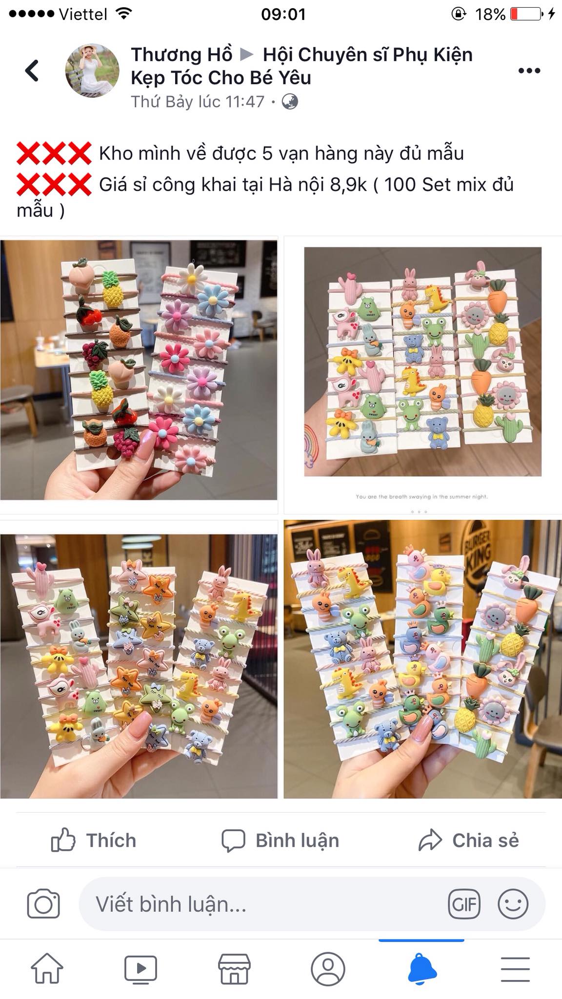 Set 10 dây cột tóc co giãn nhiều màu dễ thương cho bé gái