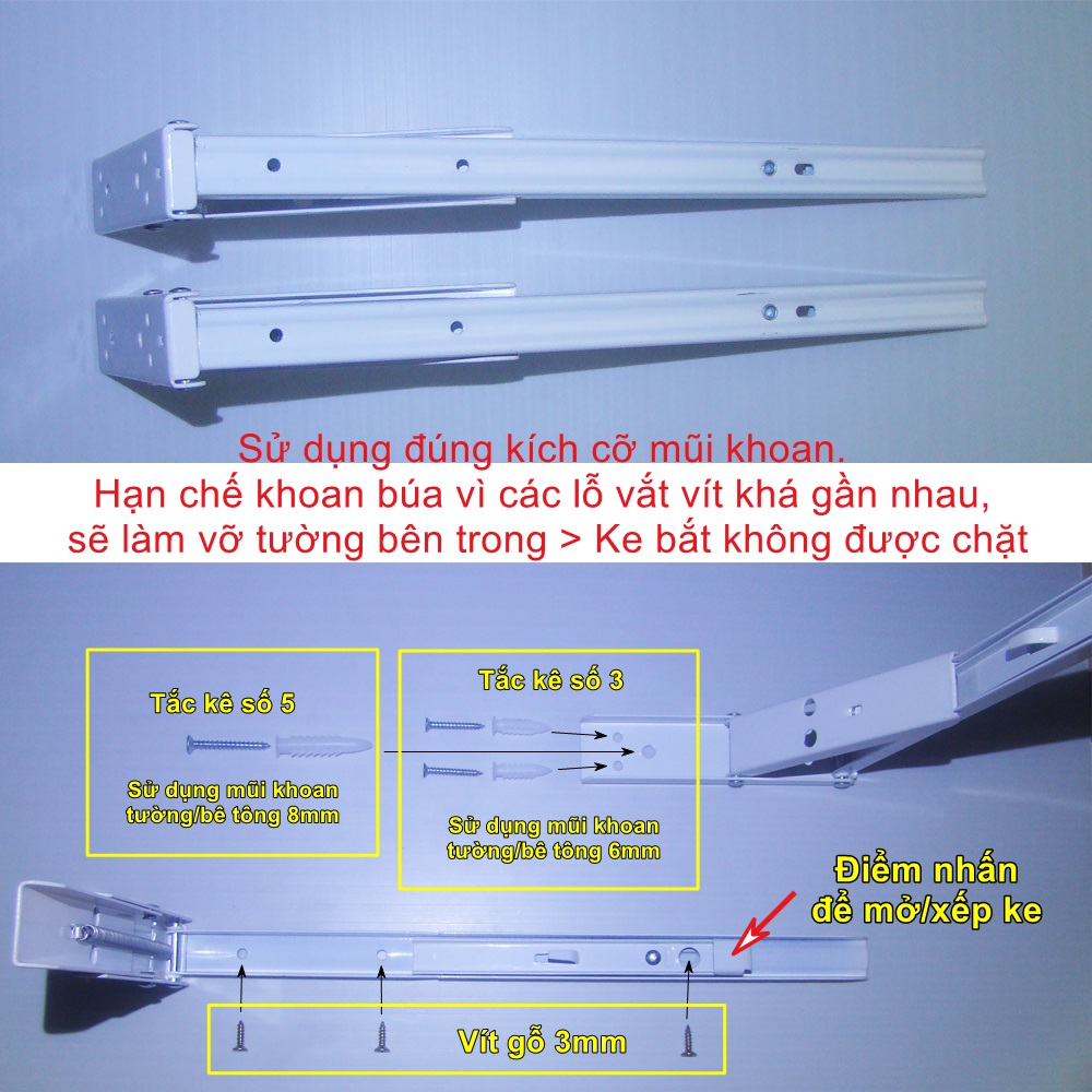 Ke gập 34cm  Ke gấp Ke xếp Bản lề gập
