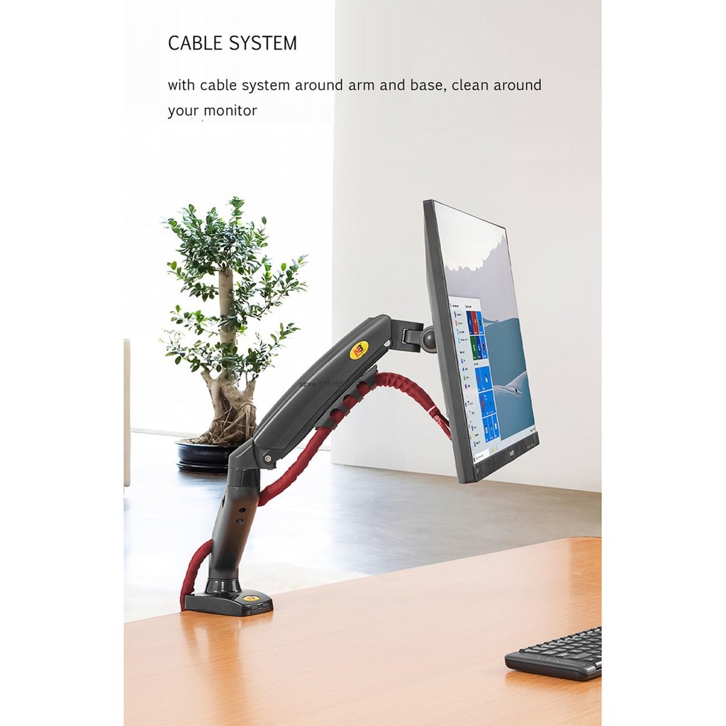Giá treo màn hình máy tính gắn bàn NB F80 17-30 inch , Arm LCD treo màn hình H80 nâng hạ màn hình cao hơn F80, monitor arm M051 dạng cột