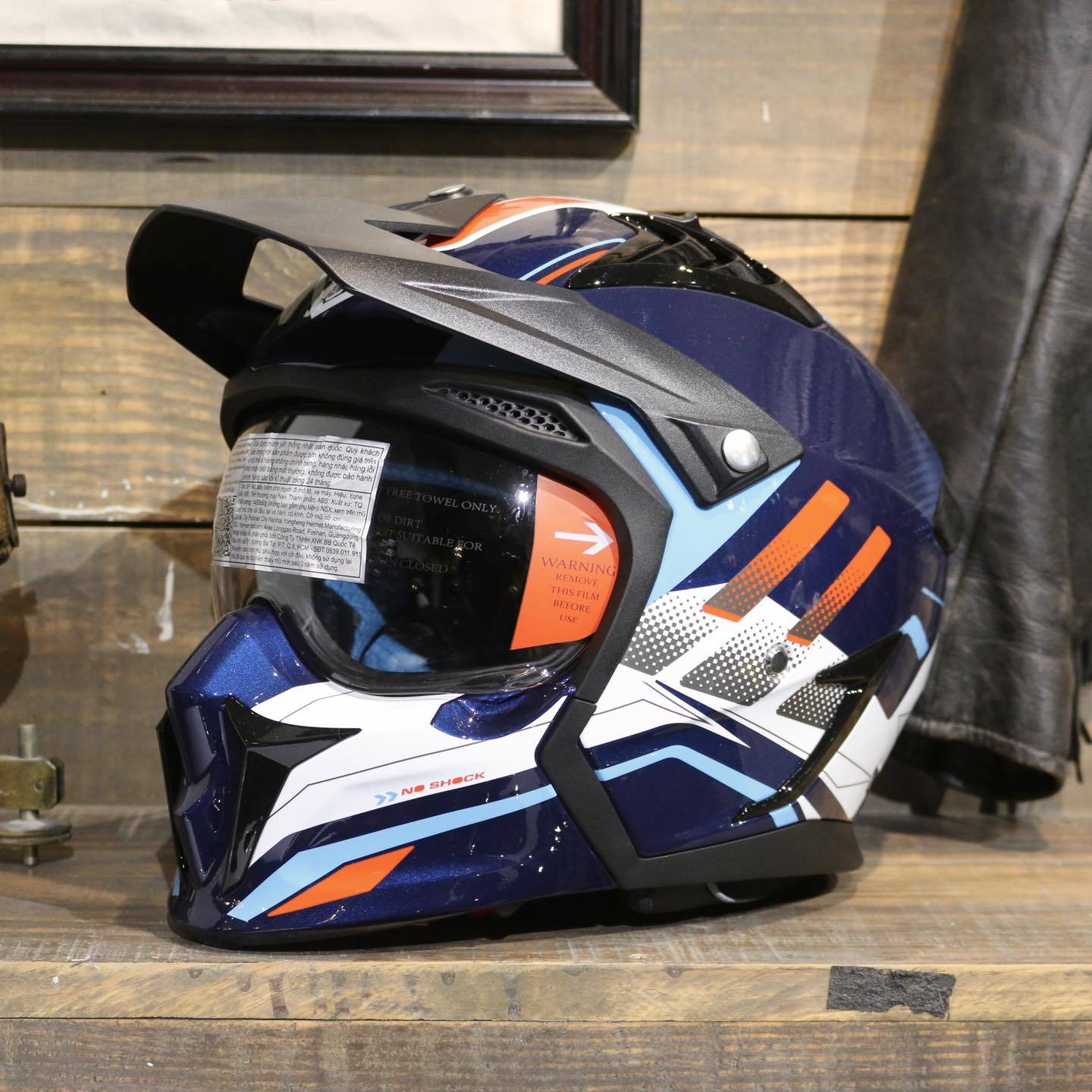MŨ BẢO HIỂM YOHE 890 NAVI - Gloss Orange Blue