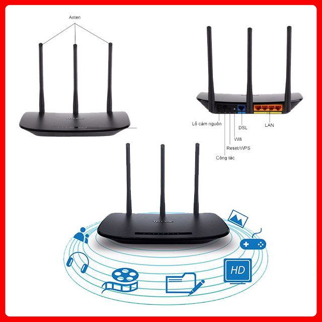 Bộ phát Wifi Tp-Link WR 940N V6.0 - 450Mbps  - BH 24 Tháng.