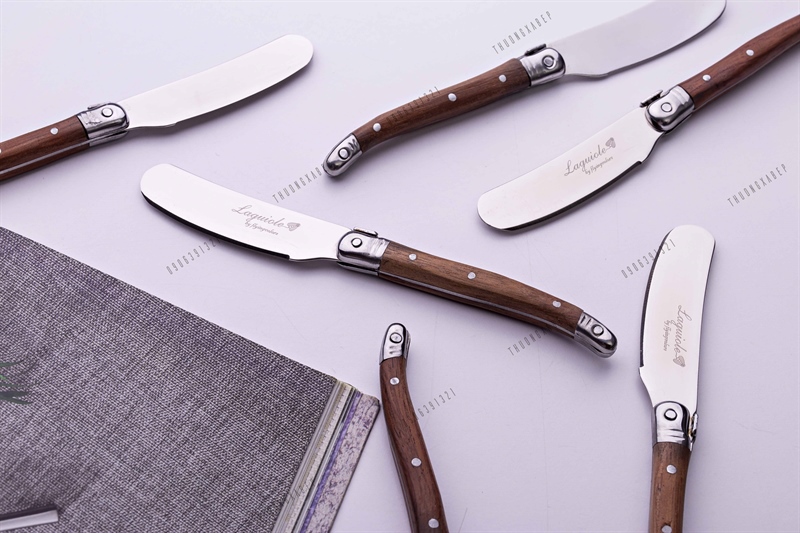 Bộ 6 Dao Bơ Cán Gỗ Laguiole (Pháp) 16cm