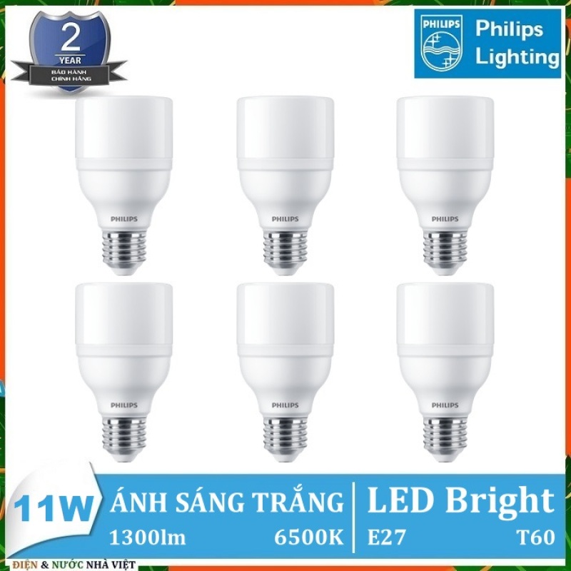COMBO 6 - BỘ ĐÈN 11W LED BRIGHT MYCARE PHILIPS ( DÒNG LED CHO HIỆU SUẤT CHIẾU SÁNG CAO – TIẾT KIỆM ĐIỆN