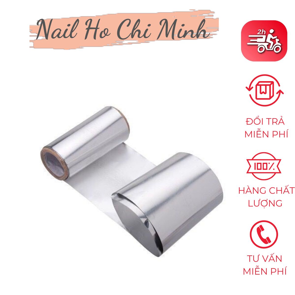 [HCM]Cuộn giấy bạc ủ phá móng 500gr - Giấy bạc ủ phá gel/bột chuyên dụng