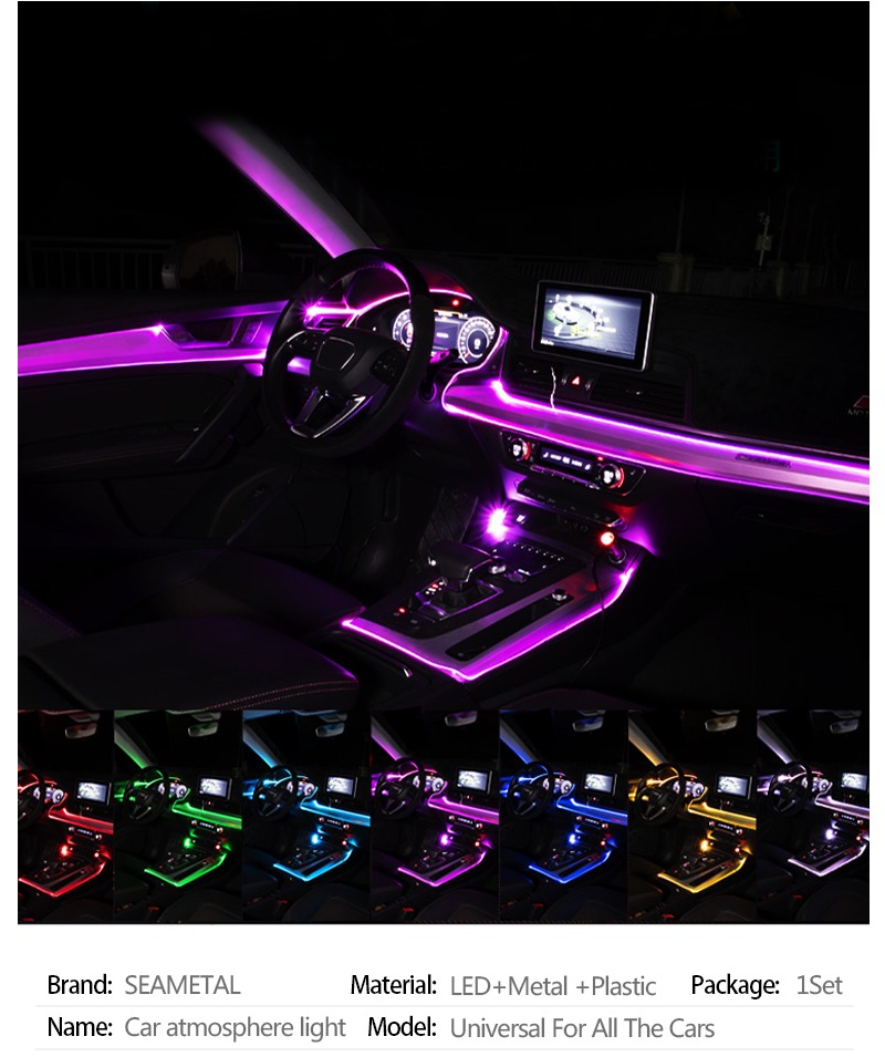 Car Mouldings 12V Car Dashboard Decoration Strips Auto Atmosphere Light