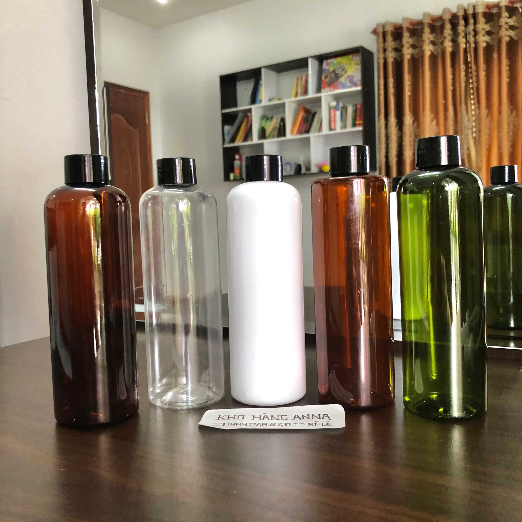 [ nắp Vặn Đen , nắp bật đen ] 5 Chai Pet nhựa 200ml/ 250ml đủ màu nắp đen vặn , nắp bật đen , nắp nhấn đen - Combo Chai chiết Mỹ phẩm vỏ chai nhựa nắp đen