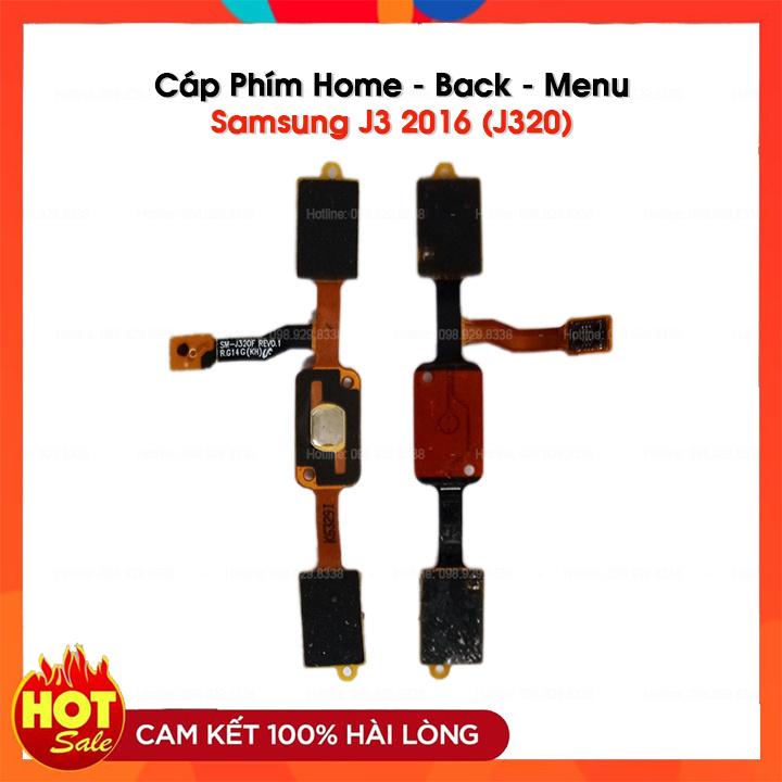 Cáp phím home - back - menu samsung j3 2016 / j320 zin bóc máy