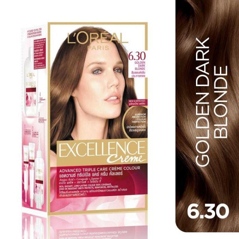 Thuốc nhuộm tóc Phủ Bạc Loreal Excellence Creme # 6.30  Golden Dark Blonde ( Nâu Ánh Vàng ) Tặng nón trùm tóc cao cấp