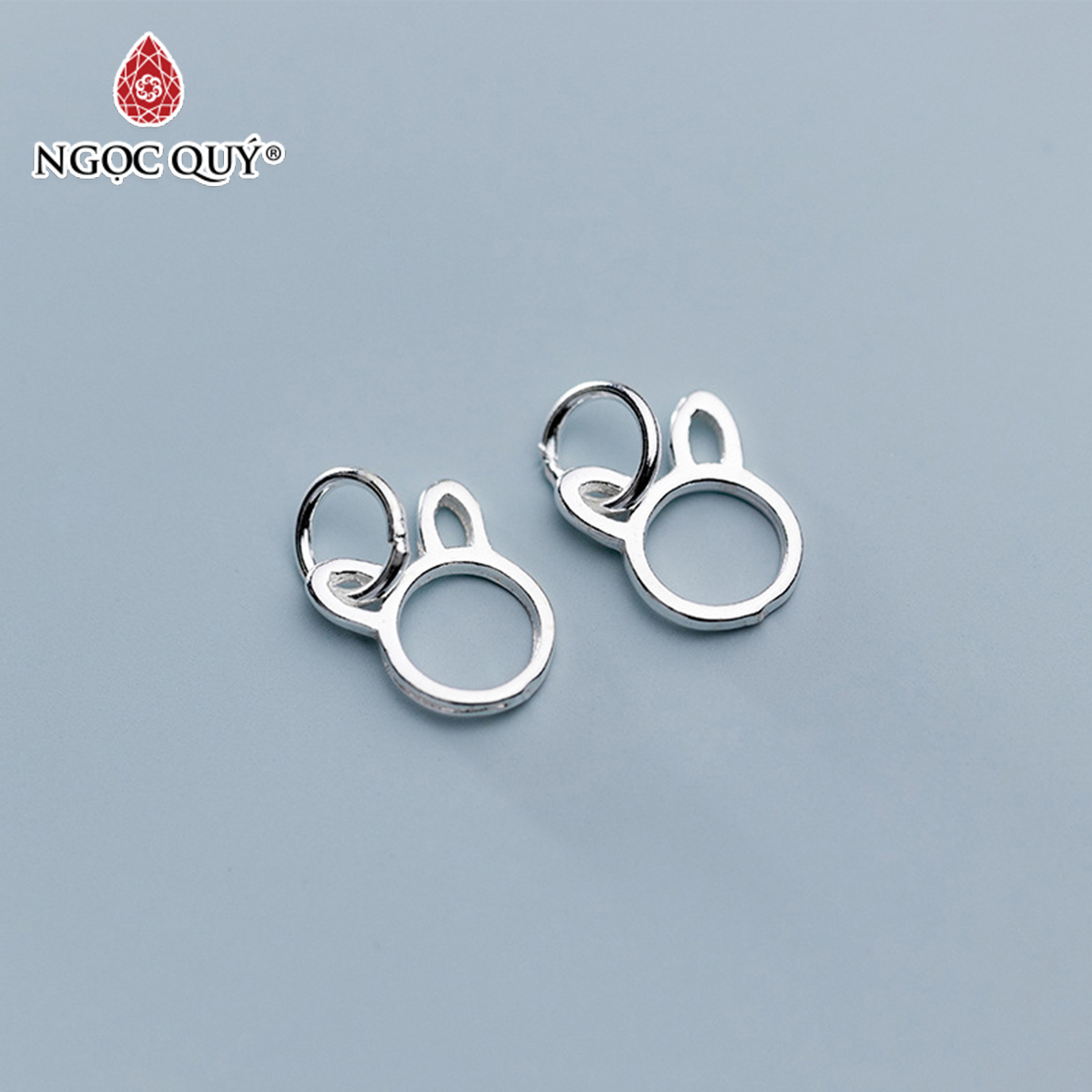 [HCM]Charm bạc đầu thỏ treo - Ngọc Quý Gemstones