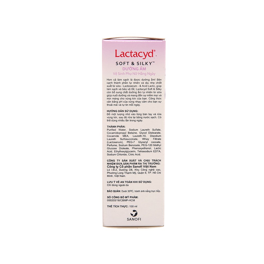 Dung Dịch Vệ Sinh Phụ Nữ Soft & Silky Lactacyd 150ml