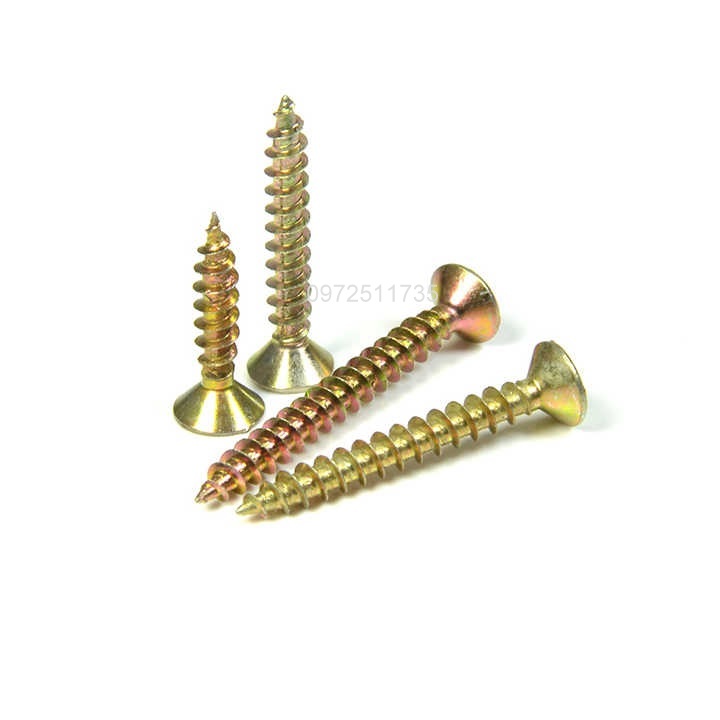 Vít gỗ vàng ren thưa từ 1,5F đến 7F (100 con)