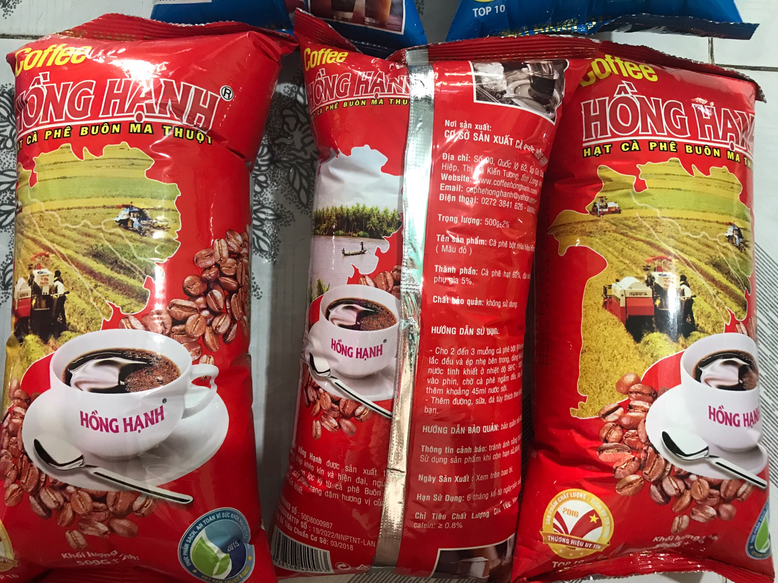 Cà phê Hồng Hạnh thơm ngon túi đỏ gói 500gam