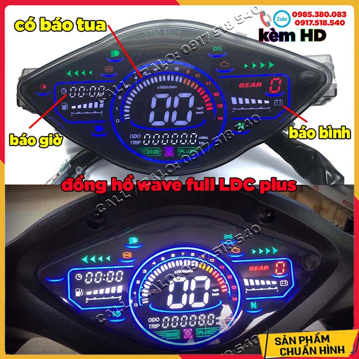 Đồng Hồ Điện Tử Wave A 2017 - 2021 Mẫu 2020 -2021 Plus ( Gắn Như Zin Có Báo Tua )