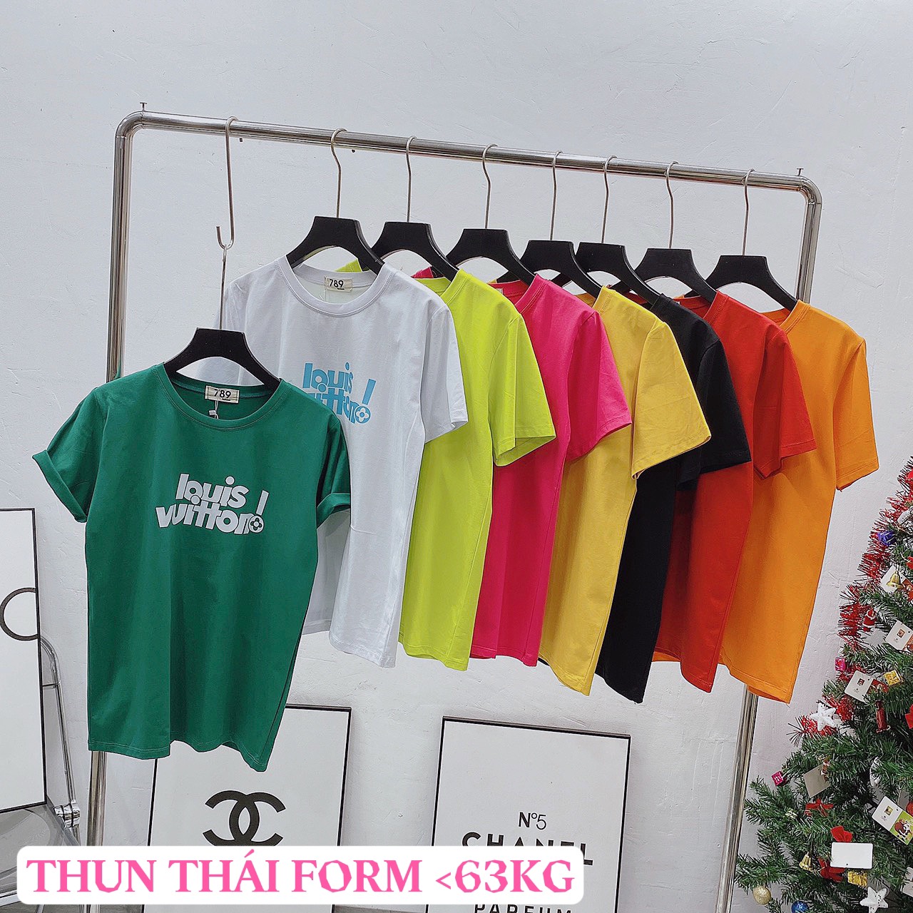 Áo thun thái in chữ form rộng thun mịn mát