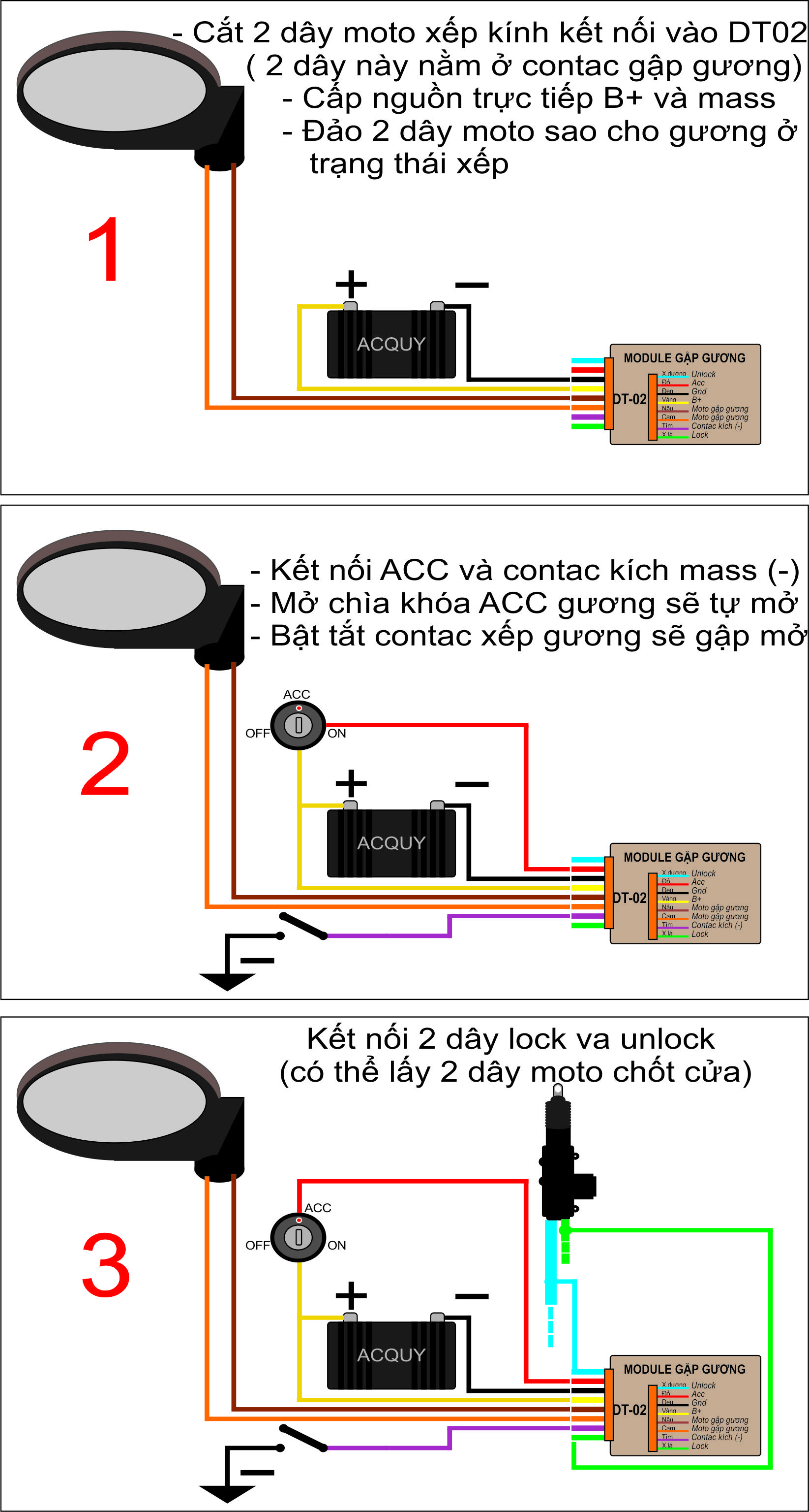 Module Gập Gương DT-03 Cho Xe Ô tô