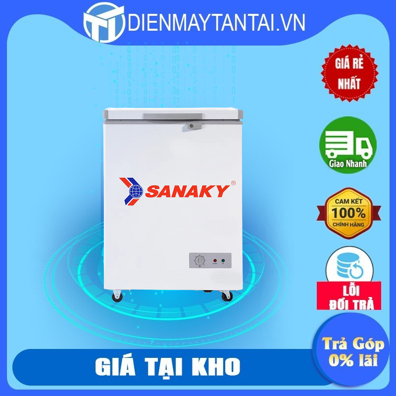 Vh-150hy2 - tủ đông sanaky vh-150hy2 150 lít, dàn lạnh nhôm, công suất 84w, có đèn chiếu sáng bên trong tủ