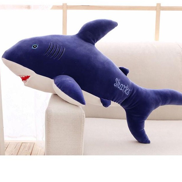 (HOT)Gấu bông cá mập vải 4 chiều size 50cm