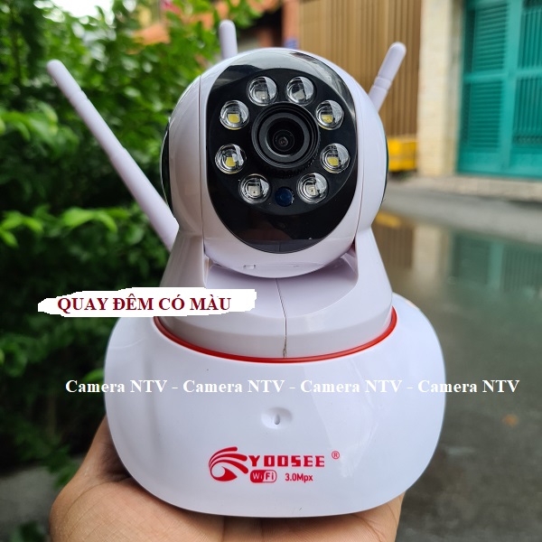[HCM]CAMERA IP WFI 3 RÂU 8 LED QUAY ĐÊM CÓ MÀU logo 3.0Mps - QUAY RÕ NGÀY VÀ ĐÊM - XOAY 360 ĐỘ