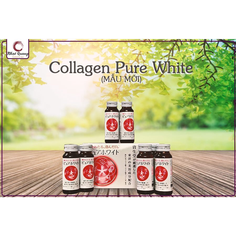 Nước uống trắng da Pure White Nhật Bản dạng nước (1 hộp 10 lọ)