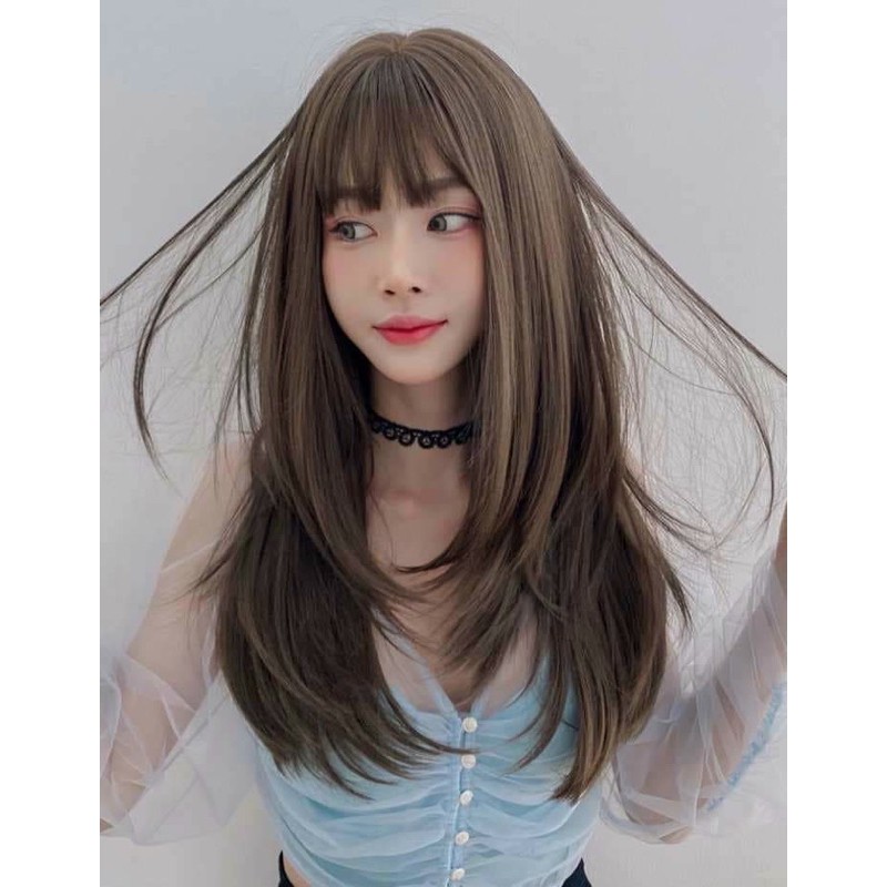 Tóc giả layer cắt lớp ❤️ freeship 50k❤️ tóc giả cao cấp cúp+ tặng lưới chùm tóc, c8258