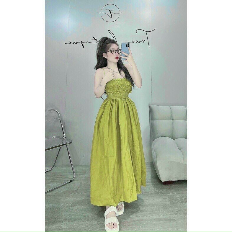 Đầm maxi nữ, đầm nữ đi biển cực xinh, đầm maxi bo ngực chất kate lụa đi biển quyến rũ sexy