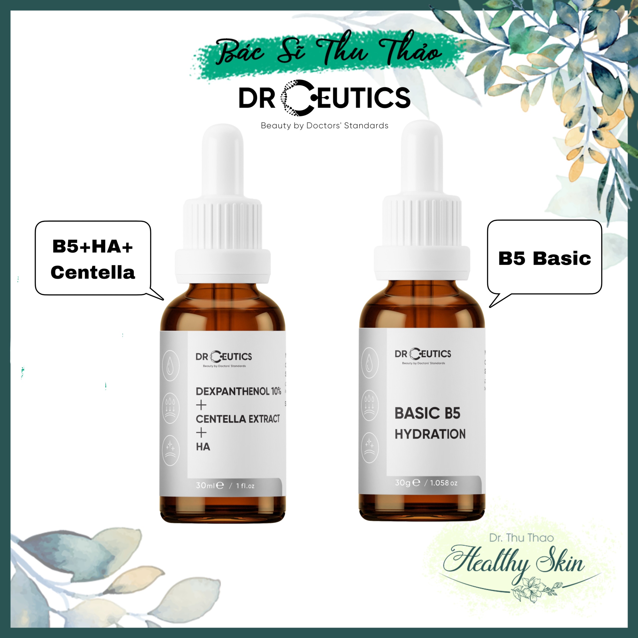 [30mL-100mL] SERUM DRCEUTICS CẤP ẨM PHỤC HỒI DA B5 + CENTELLA + HA VÀ B5 BASIC