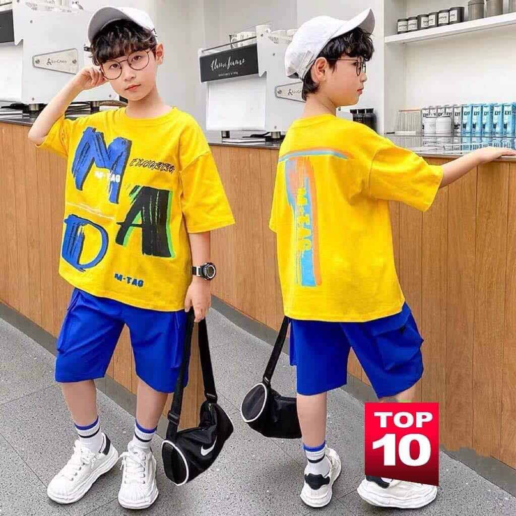 [HCM]BỘ THUN BÉ TRAI HIPHOP SIZE NHÍ