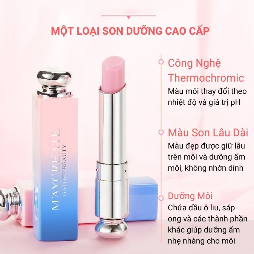 Son dưỡng môi có màu Maycreate son dưỡng hồng môi 3 Màu cam hồng nhạt hồng tím Myphamsile247 Ma105Ver2