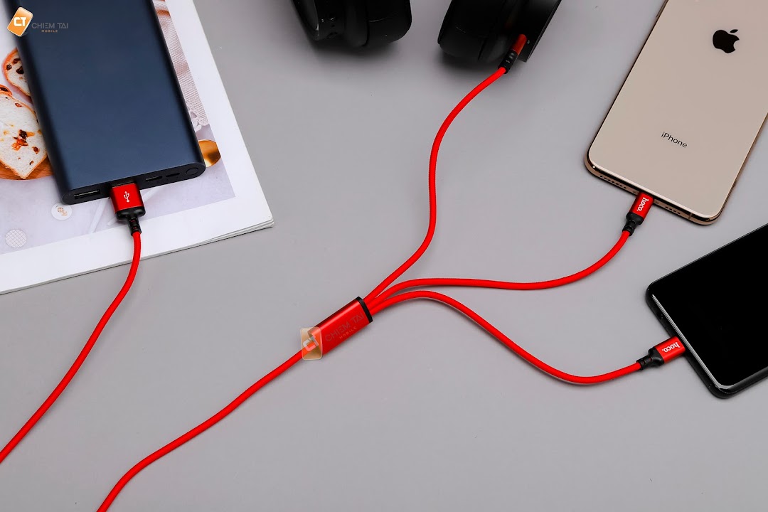 Cáp sạc 3 in 1 Hoco X14 (Micro USB, Lightning, Type-C)