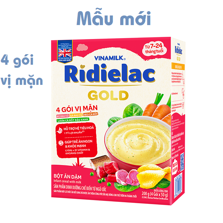 Bột ăn dặm Redielac Gold vinamilk 200g Đủ Vị [Date 2026]