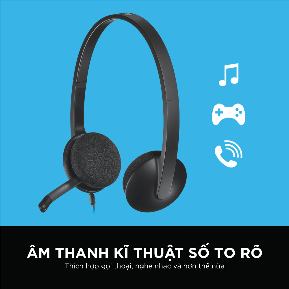 Logitech H340 Wired Headset - Noise-canceling mic