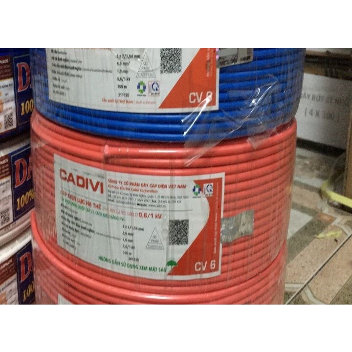 (Bán lẻ 10 mét) Dây điện Cadivi cv6.0 đơn - CV6.0