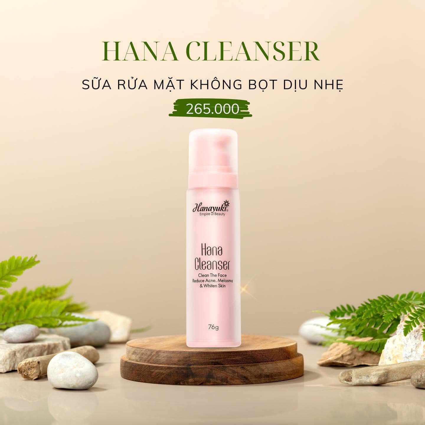 [Chính hãng-Date 2027] SỮA RỬA MẶT KHÔNG BỌT MINI HANAYUKI 76G - HANA CLEANSER MINI