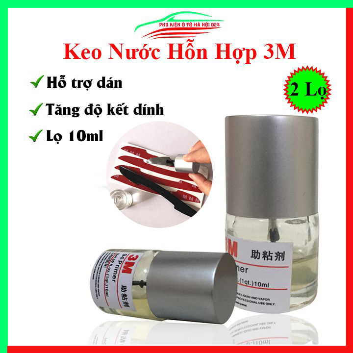Combo 2 lọ keo nước hỗn hợp 3M hỗ trợ dán tăng độ kết dính cho băng dính 2 mặt, keo mồi trong suốt lọ 10ml