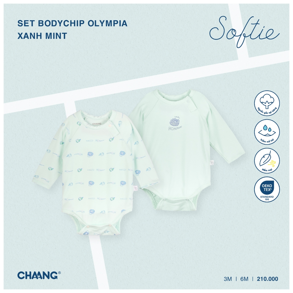 Set body dài tay sơ sinh cúc chéo họa tiết Fairy/Olympia Chaang