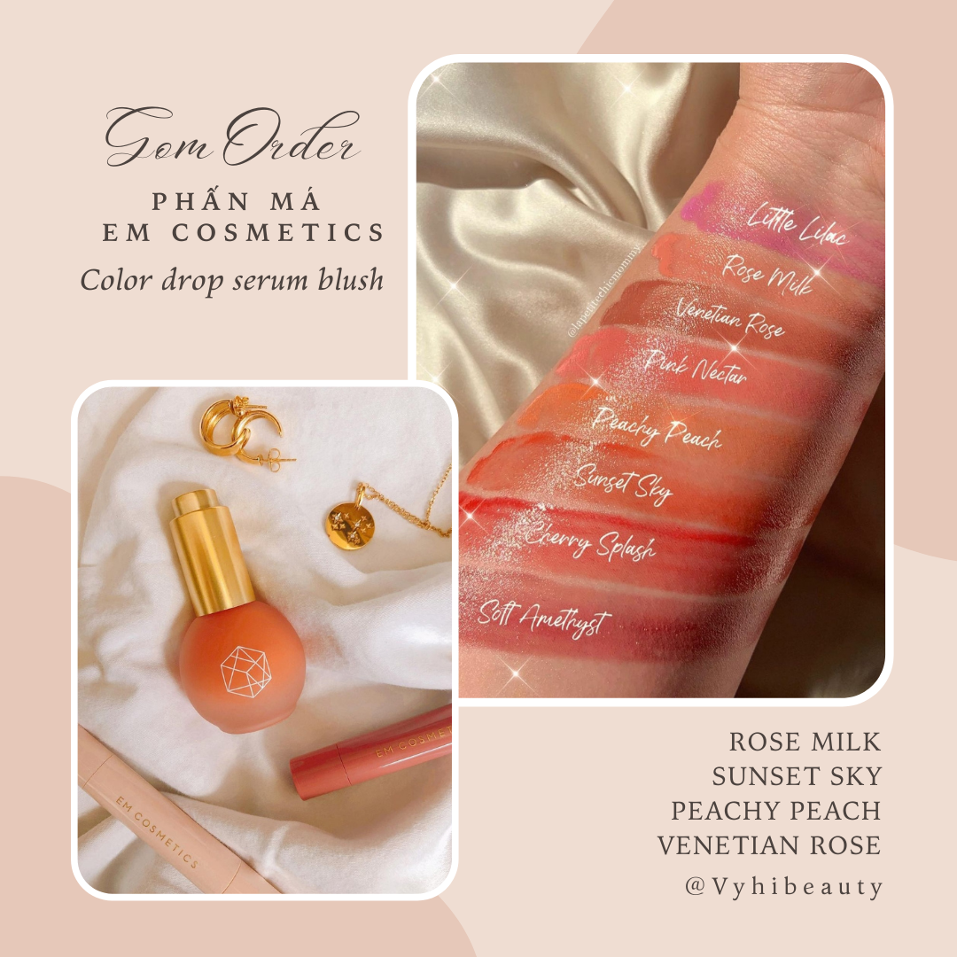 Phấn má Em Cosmetics Color Drops Serum Blush dạng kem