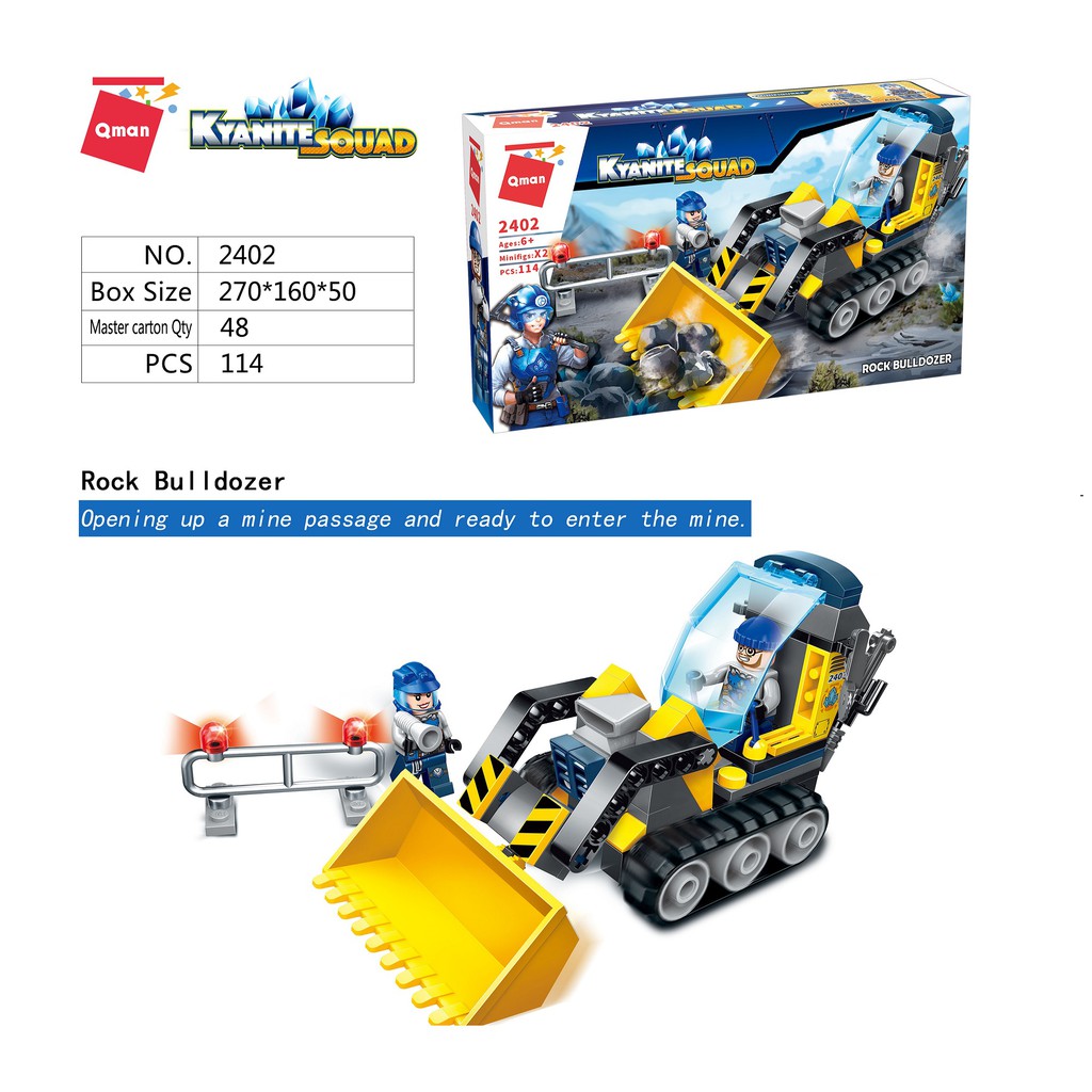 Đồ chơi xếp hình Qman 2402 - Máy ủi đá