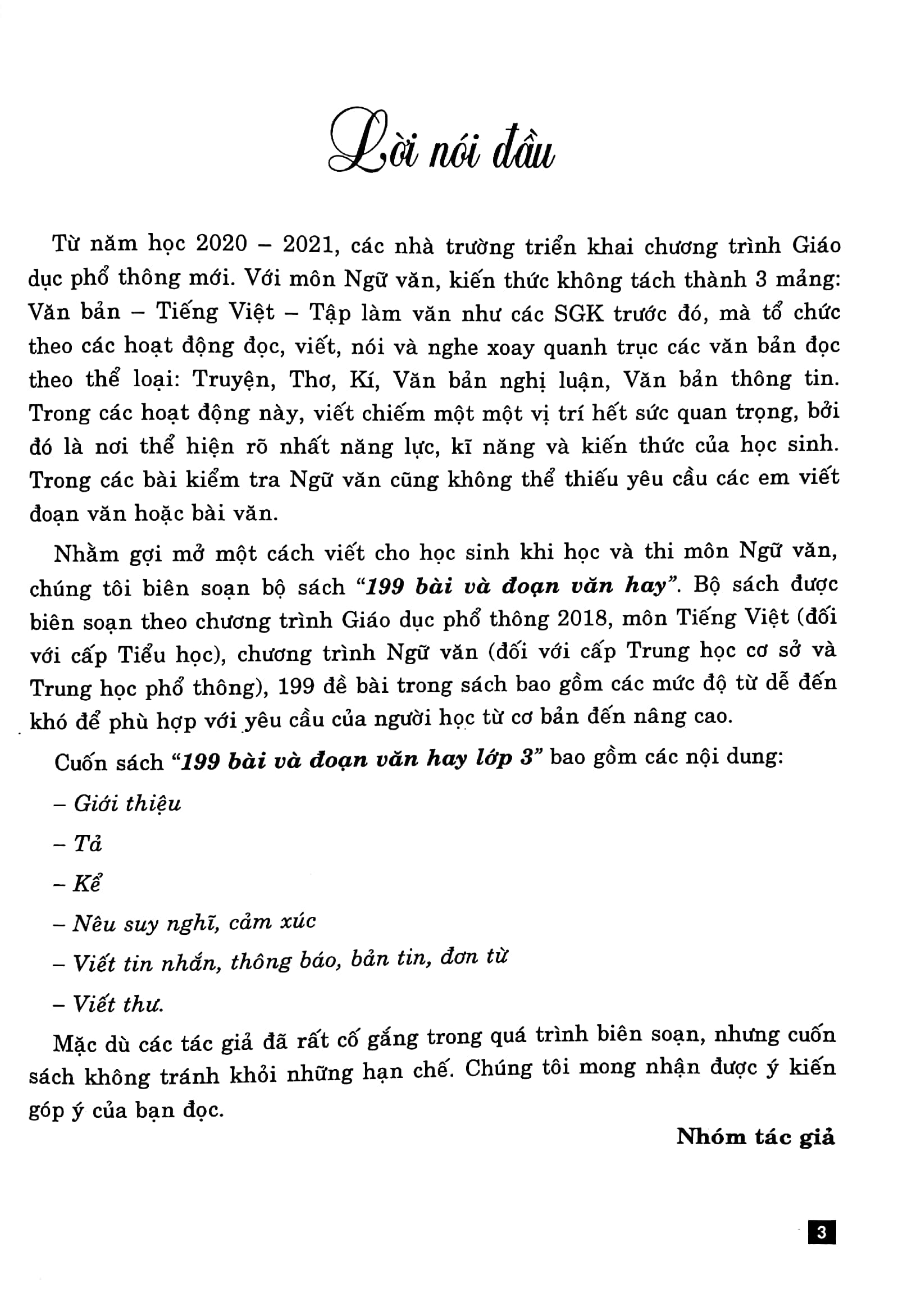 Sách Fahasa - 199 Bài Và Đoạn Văn Hay Lớp 3